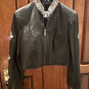 Women’s Twins leather collection short jacket